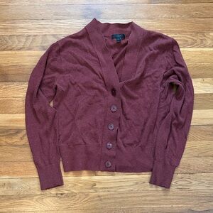 J. Crew Rich Maroon Cardigan Sweater
